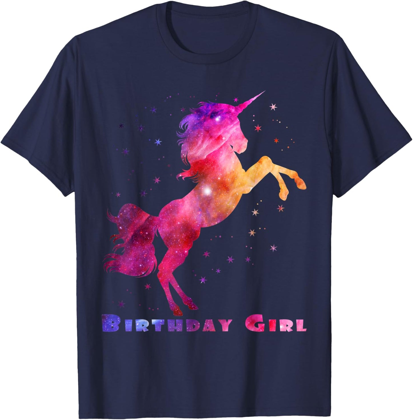 Space Unicorn Birthday Girl Galaxy Unicorn Cute Teens Kids T-Shirt - T-Shirt | Navy