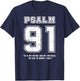 Psalm 91 Jersey Look Bible Verse (Back Only Print) Christian T-Shirt - T-Shirt | Navy