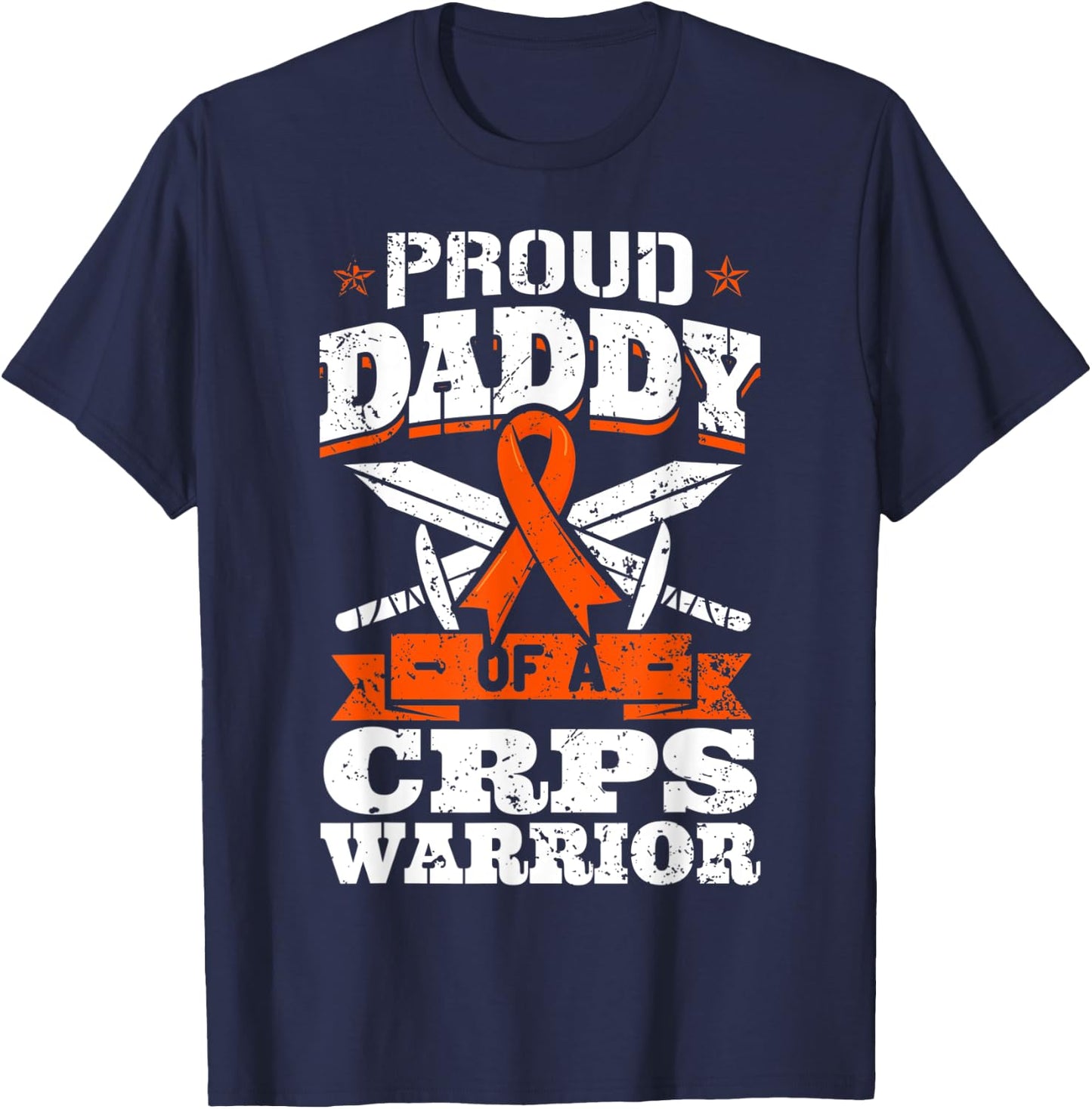Proud Daddy Of A CRPS Warrior RSD Awareness Ribbon RND Dad T-Shirt - T-Shirt | Navy