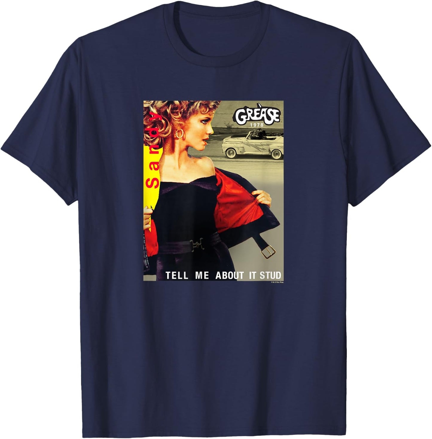 Grease - Sandy Tell Me About It T-Shirt - T-Shirt | Navy