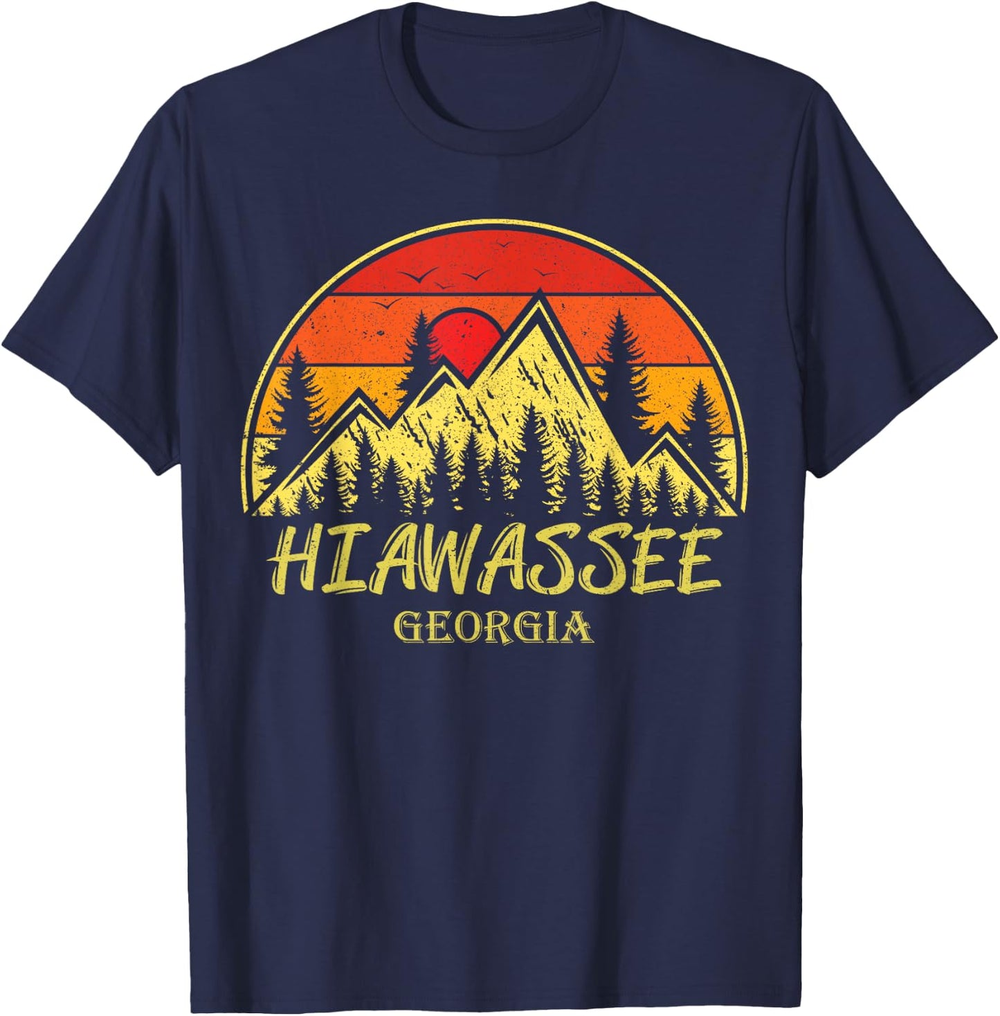 Vintage Hiawassee Georgia GA Mountains Hike Hiking Souvenir T-Shirt - T-Shirt | Navy