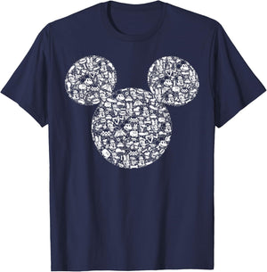 Disney Mickey And Friends Mickey Icons Fill T-Shirt - T-Shirt | Navy