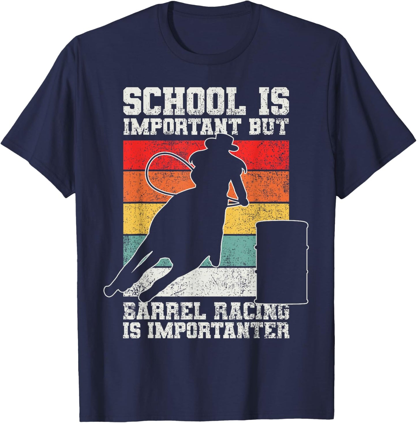 Barrel Racing Barrel Racer Horse Riding T-Shirt - T-Shirt | Navy