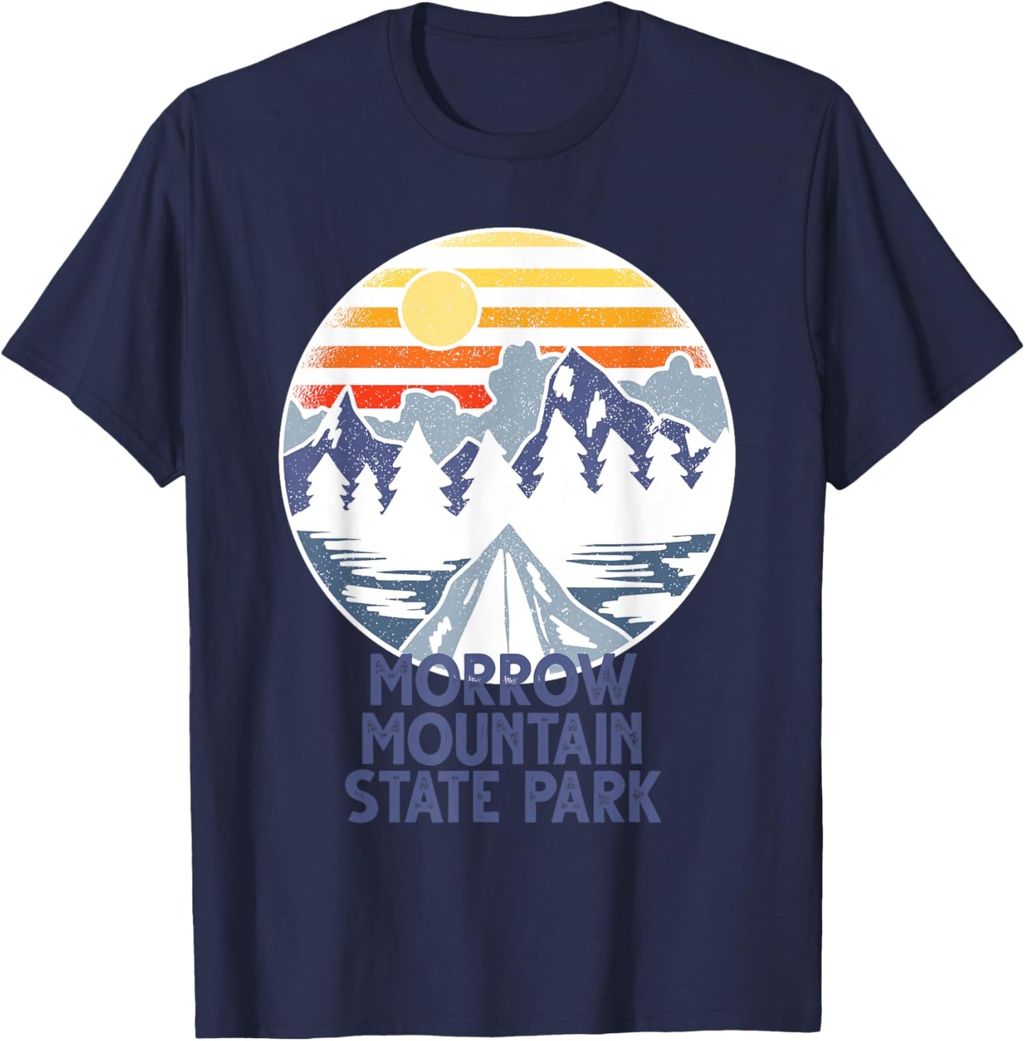 Morrow Mountain State Park, North Carolina Camping T-Shirt - T-Shirt | Navy