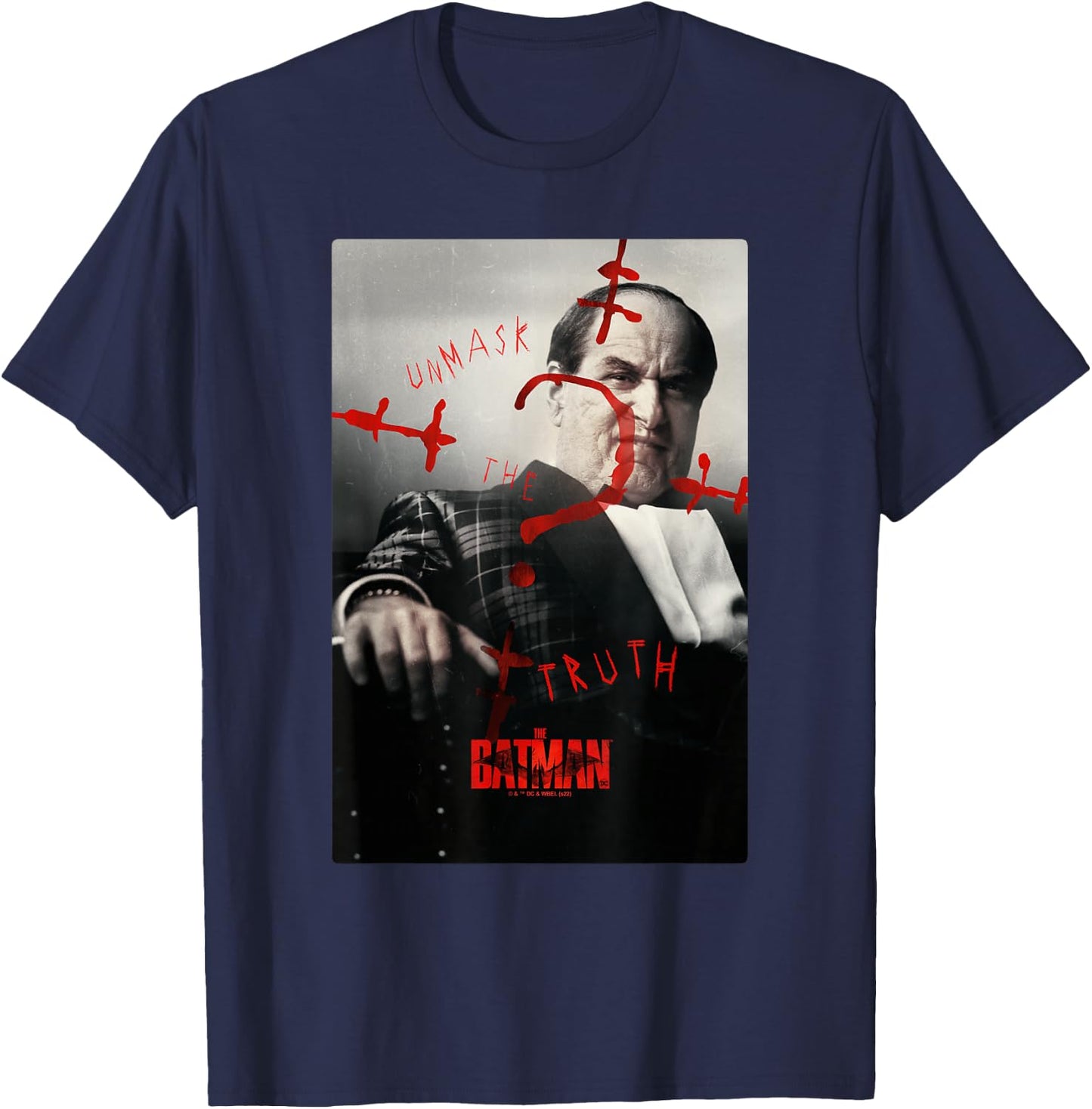 The Batman Penguin Question Mark Real Photo Poster T-Shirt - T-Shirt | Navy