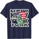NYC New York City Skylines statue of liberty Growl Dinosaur T-Shirt - T-Shirt | Navy