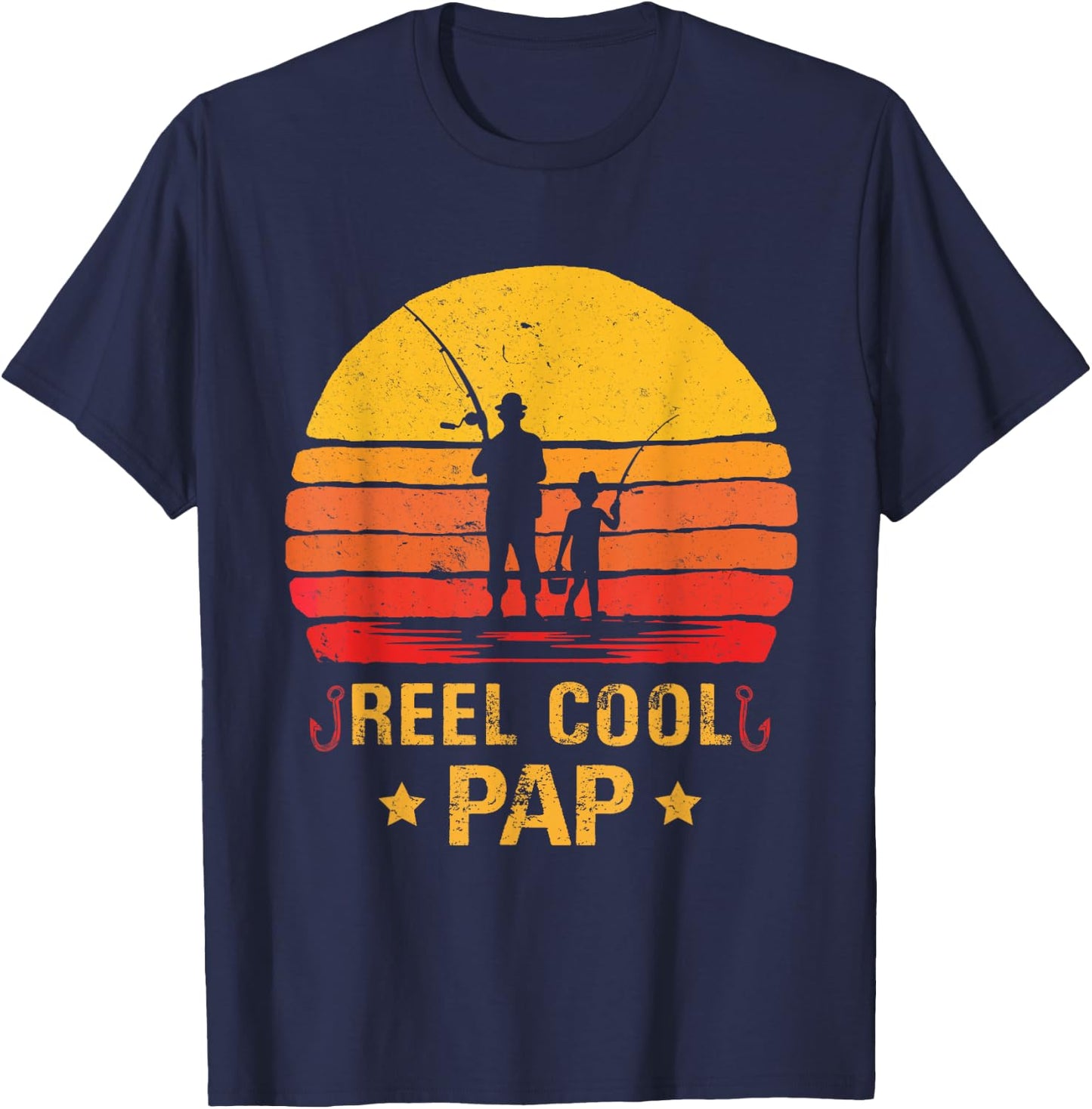 Reel Cool Pap Fishing Fathers Day T-Shirt - T-Shirt | Navy
