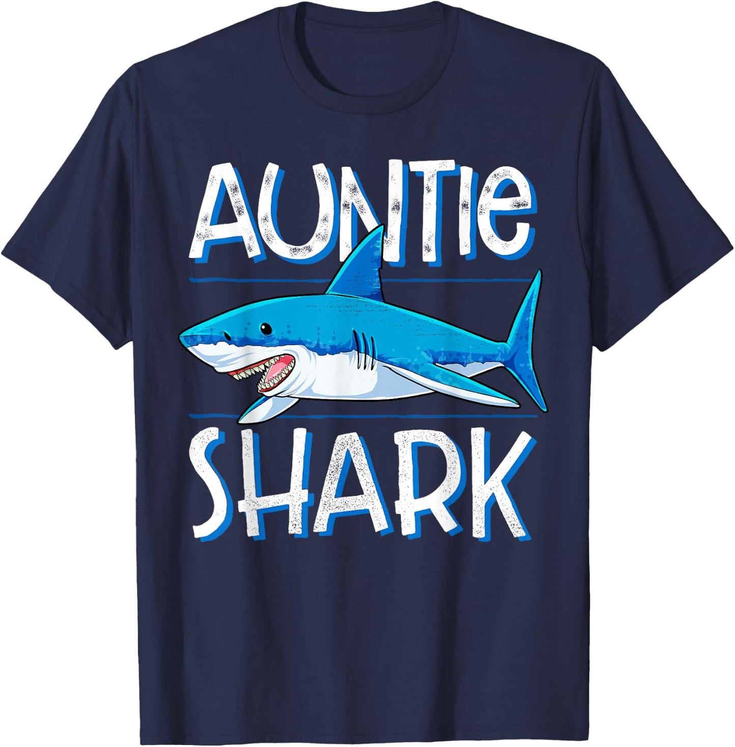 Auntie Shark T Shirt Family Matching Aunt Women Jawsome Gift T-Shirt - T-Shirt | Navy