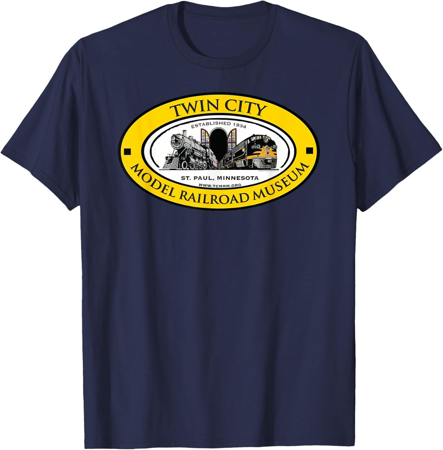 Twin City Model Railroad Museum T-Shirt - T-Shirt | Navy