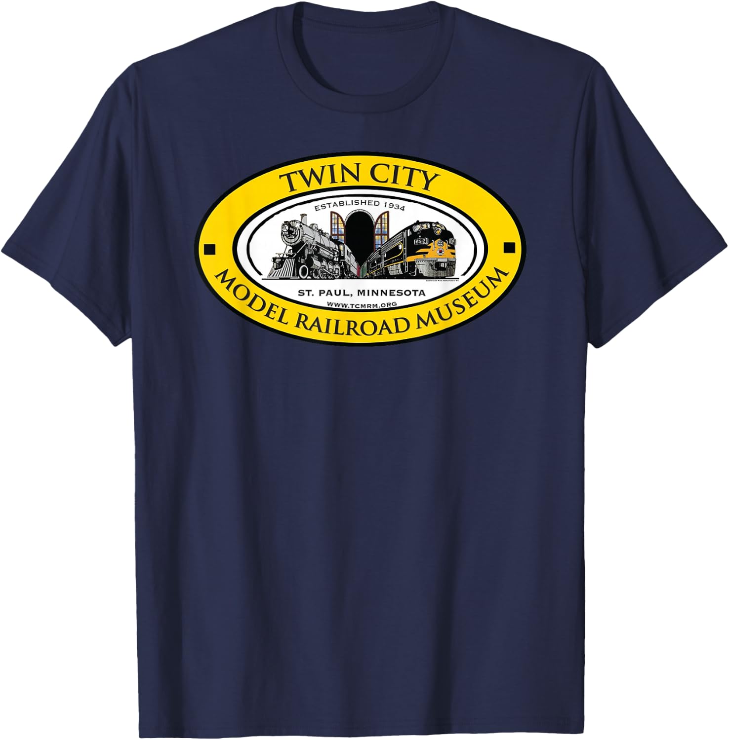 Twin City Model Railroad Museum T-Shirt - T-Shirt | Navy