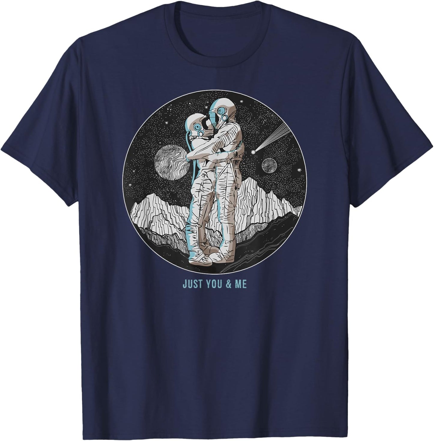 A few astronauts in love in space T-Shirt - T-Shirt | Navy