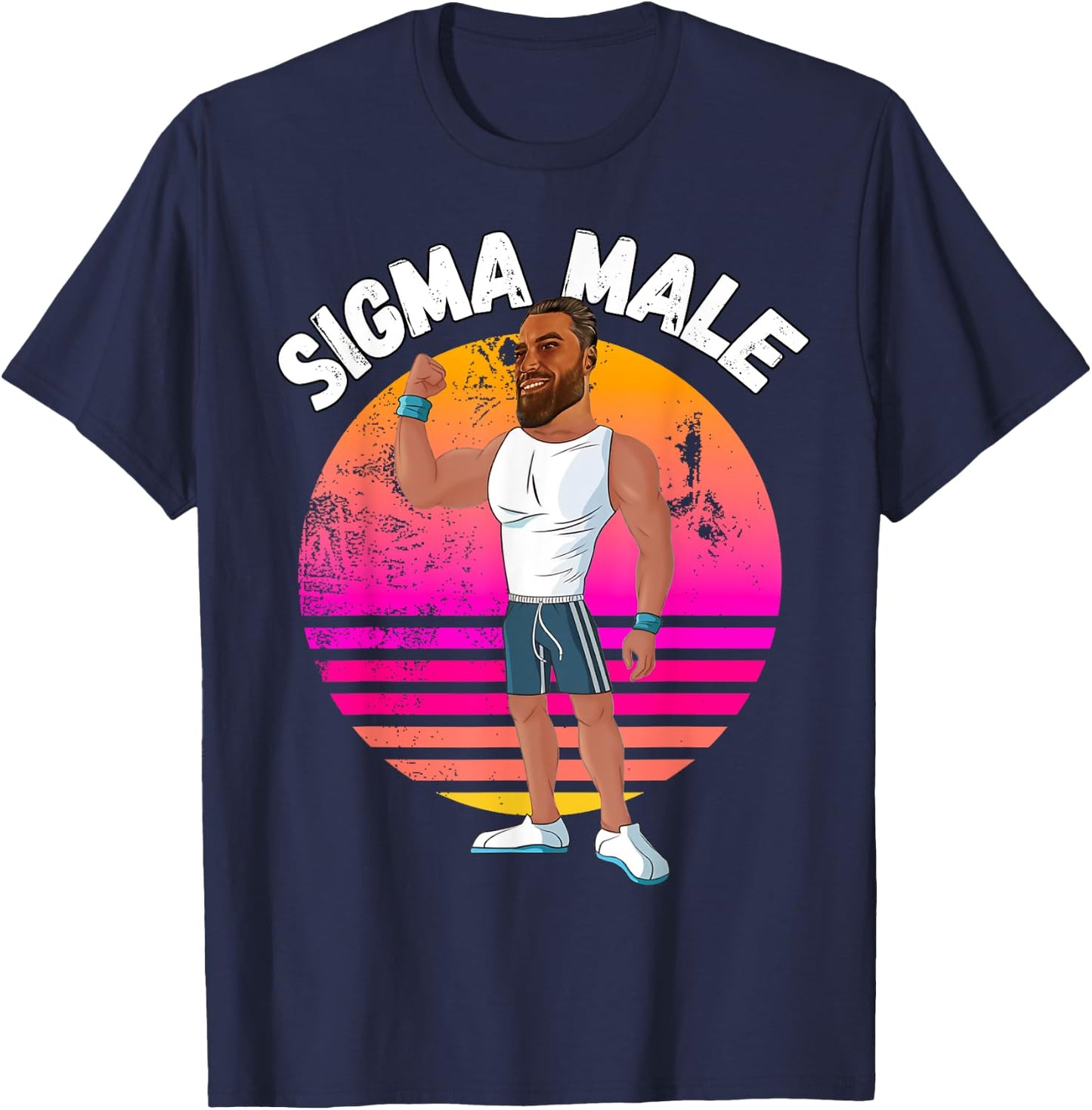 Gigachad Sigma Male Bodybuilder Giga Chad Sigma Grindset T-Shirt - T-Shirt | Navy