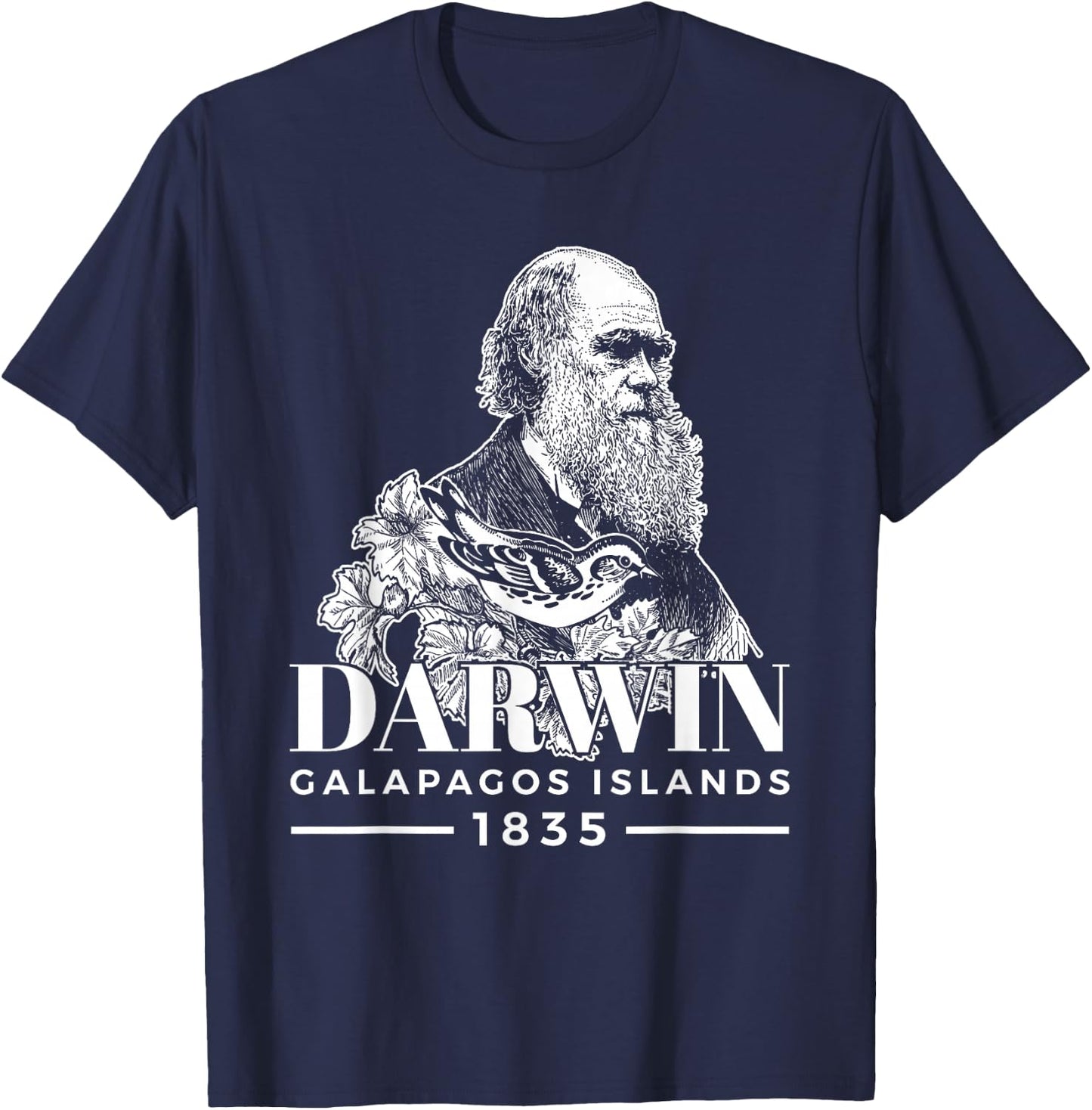 Charles Darwin Shirt Galapagos Island Science Evolution T-Shirt - T-Shirt | Navy