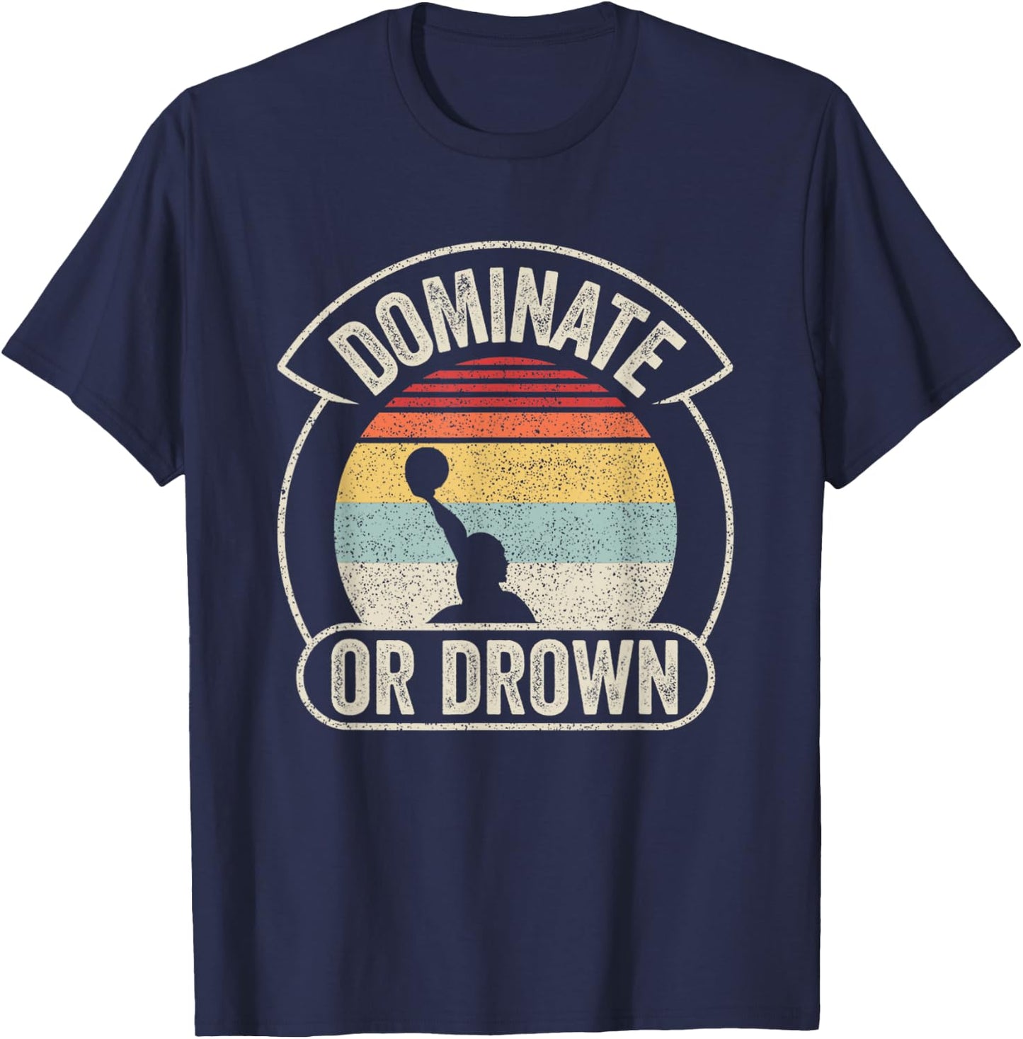 Water Polo Player Vintage Retro Water Polo T-Shirt - T-Shirt | Navy