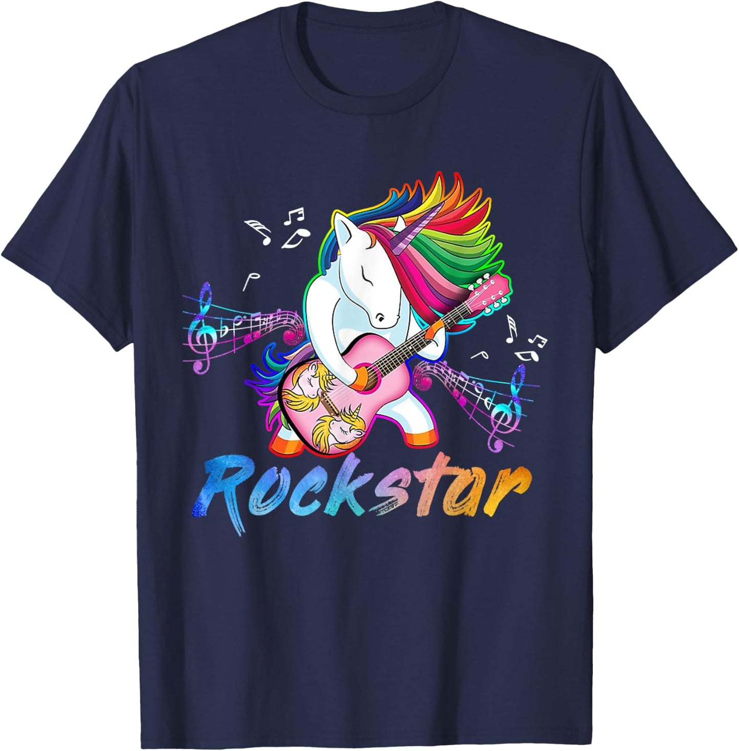 Unicorn Rock star Guitar Rockin' music singer T-Shirt - T-Shirt | Navy