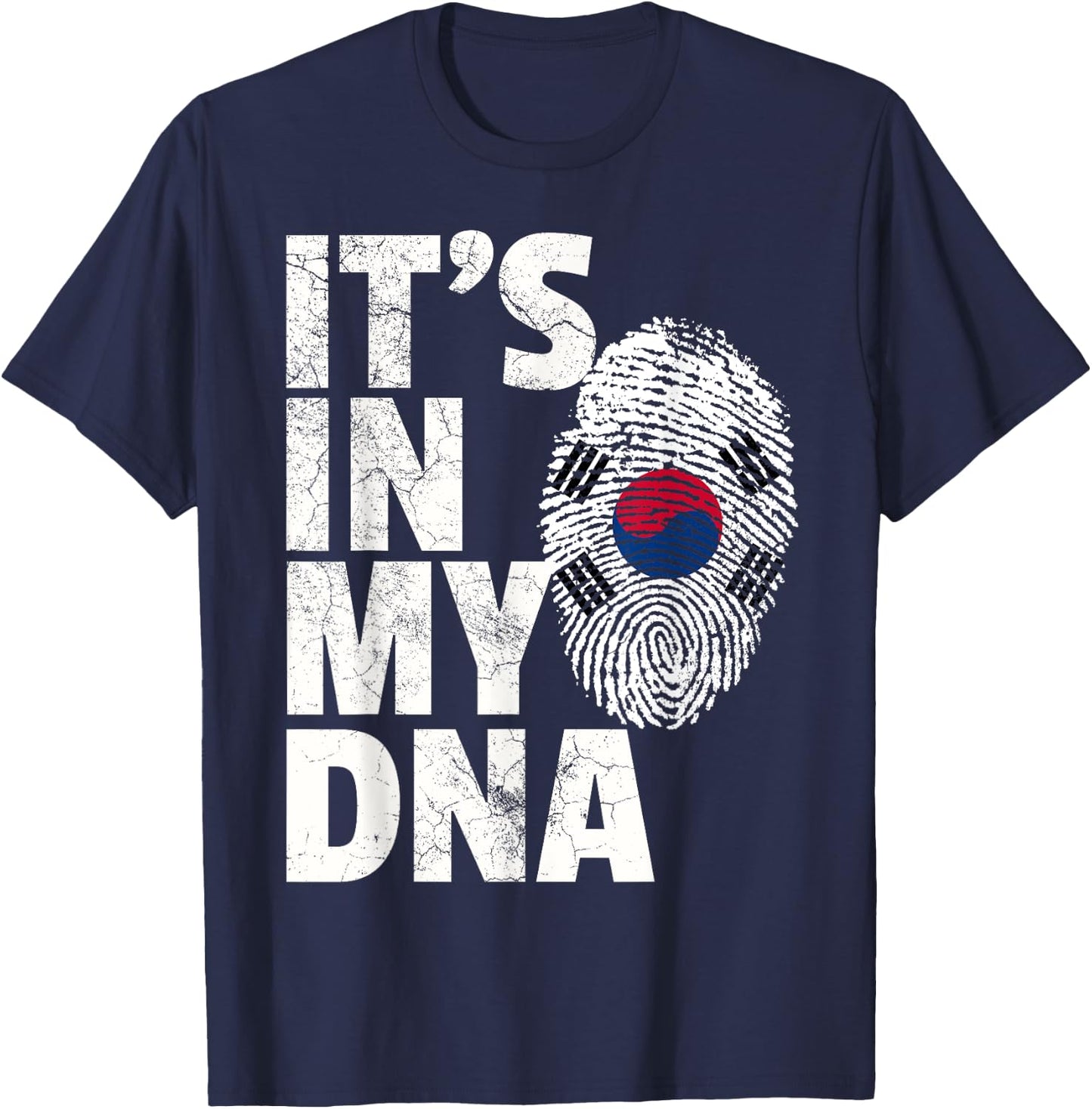 IT'S IN MY DNA South Korea Korean Flag T Shirt Gift Souvenir T-Shirt - T-Shirt | Navy