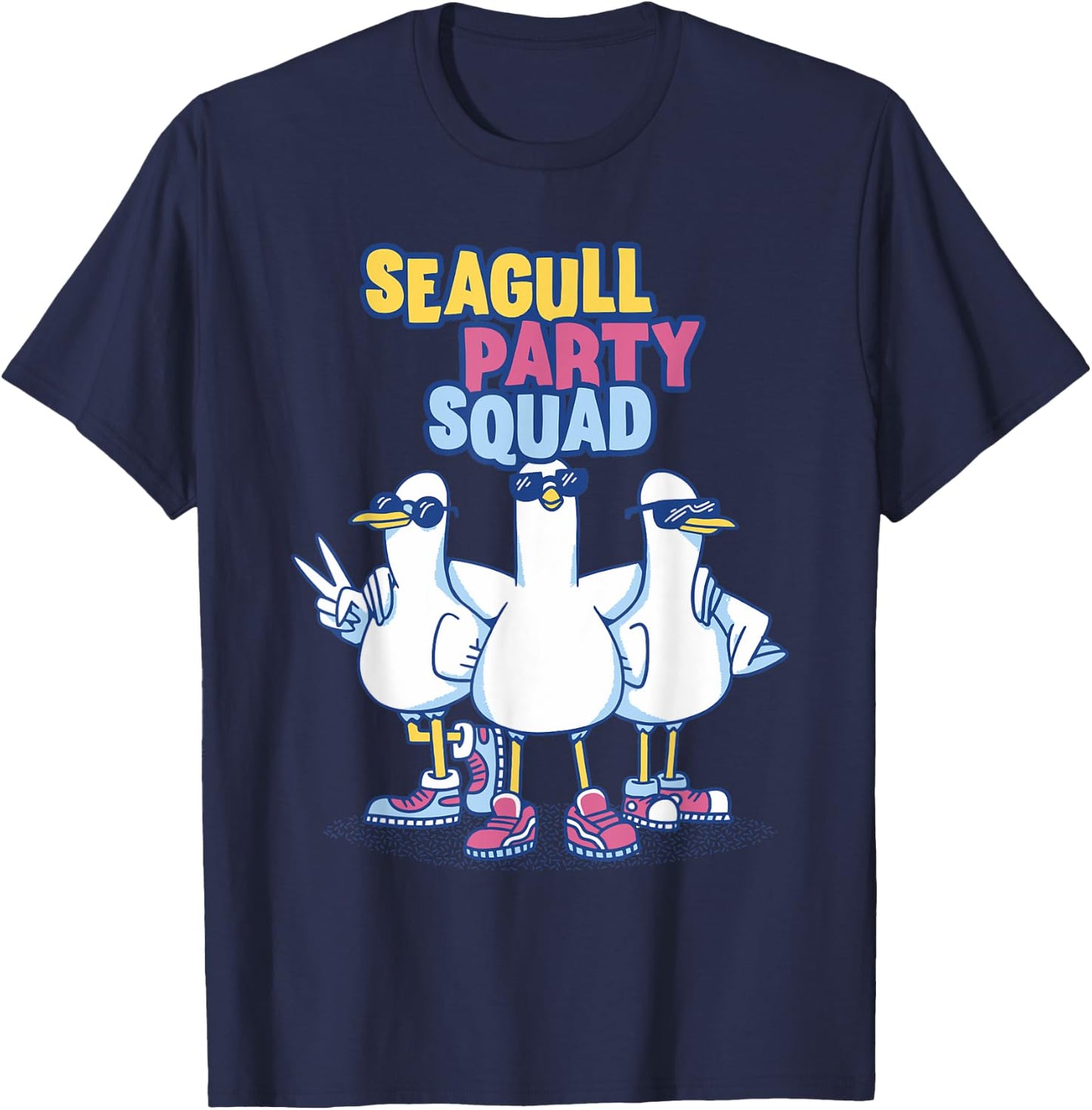 Seagull Party Squad Dancing Gull Squad Team Seagull Lover T-Shirt - T-Shirt | Navy