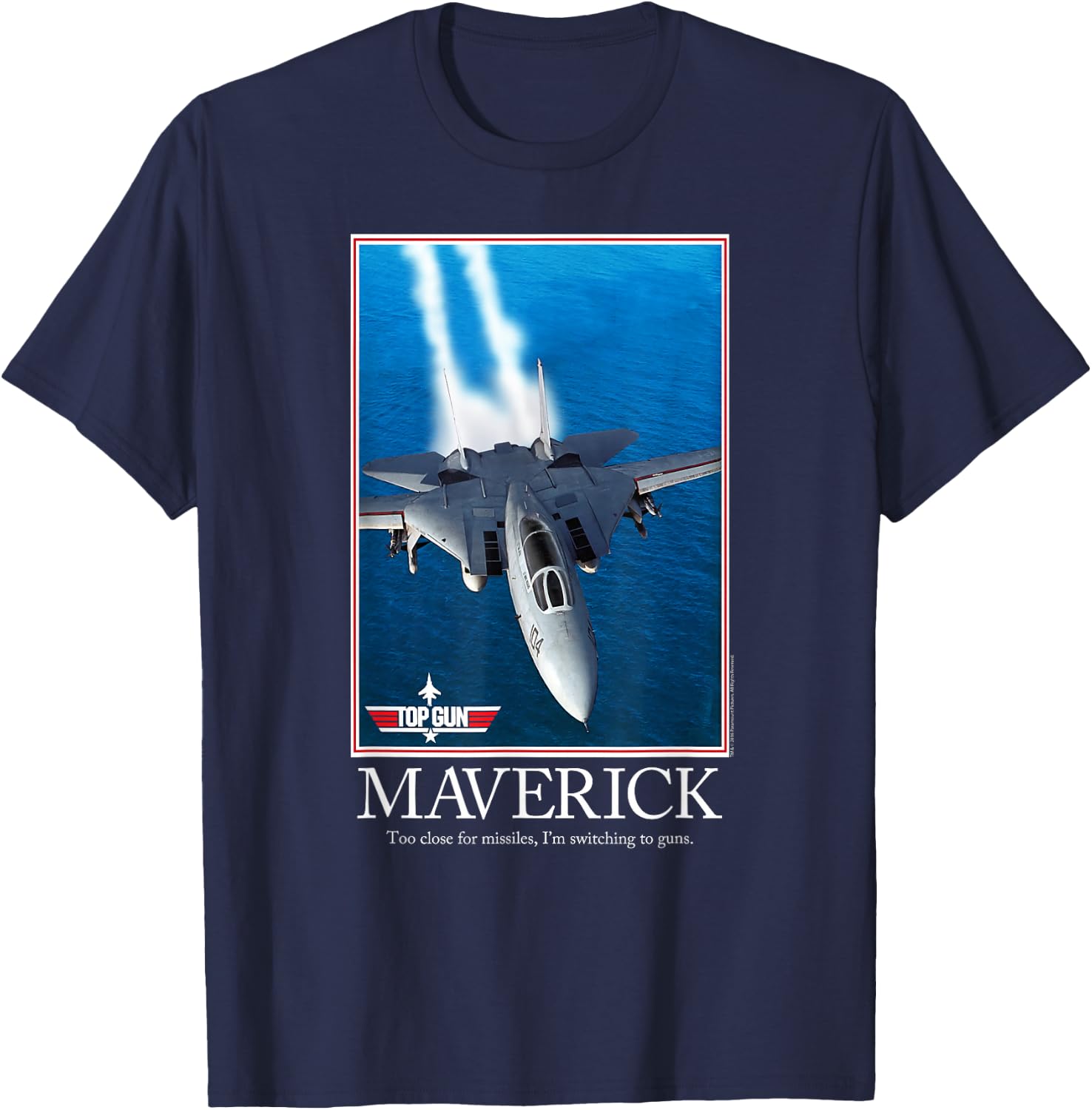 Top Gun Maverick Motivational Poster with Jet Action Movie T-Shirt - T-Shirt | Navy