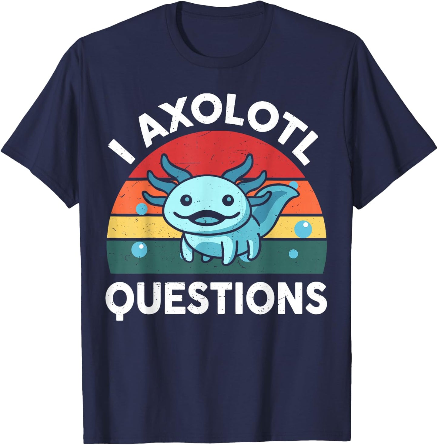 Kids I Axolotl Questions Funny Graphic T-Shirt - T-Shirt | Navy