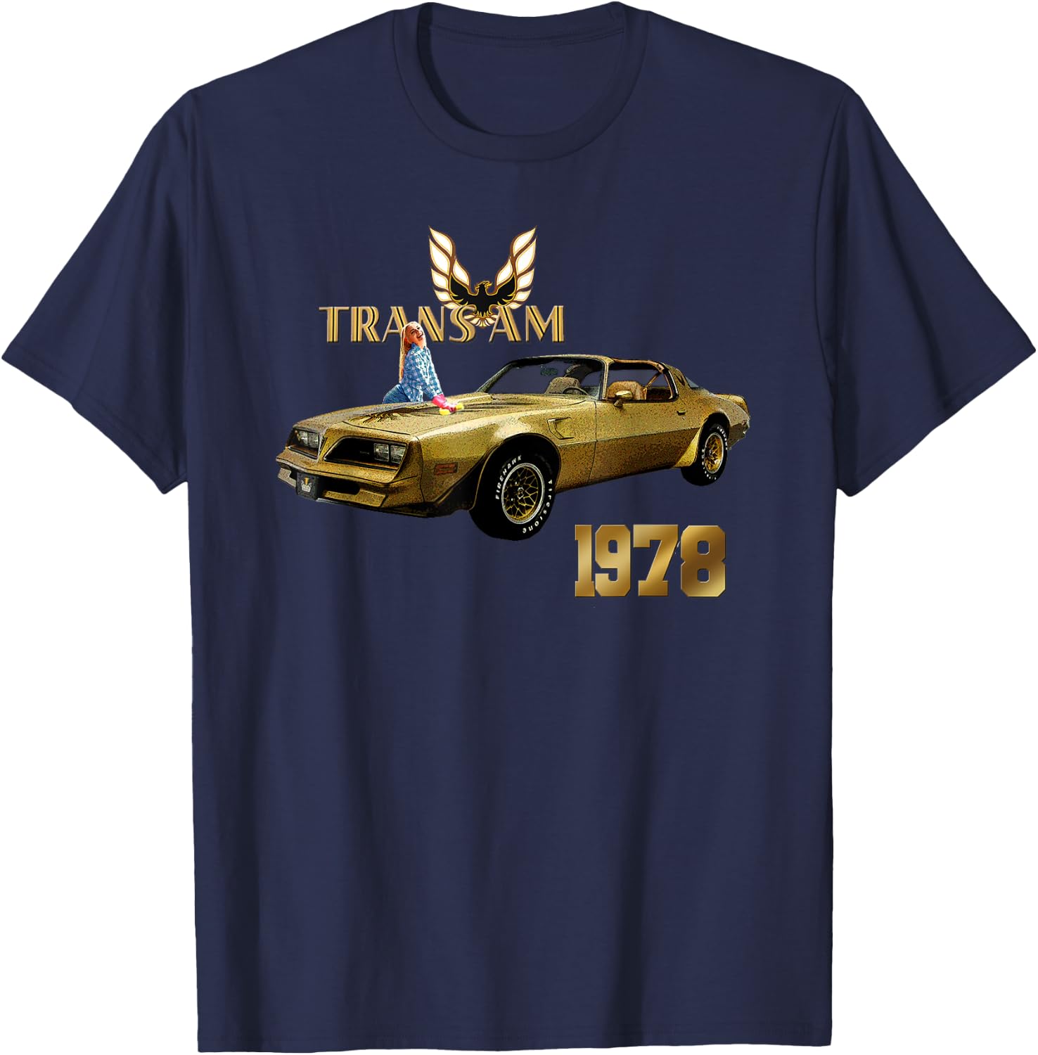 VINTAGE 1978 TRANS AM - MUSCLE CARS, CLASSIC CARS, 1970s T-Shirt - T-Shirt | Navy