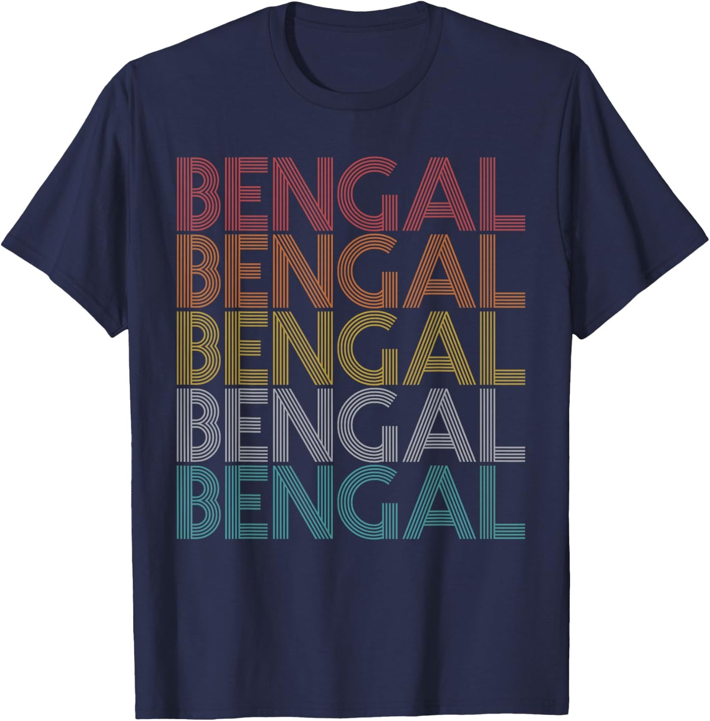 Retro Vintage Bengal T-Shirt - T-Shirt | Navy