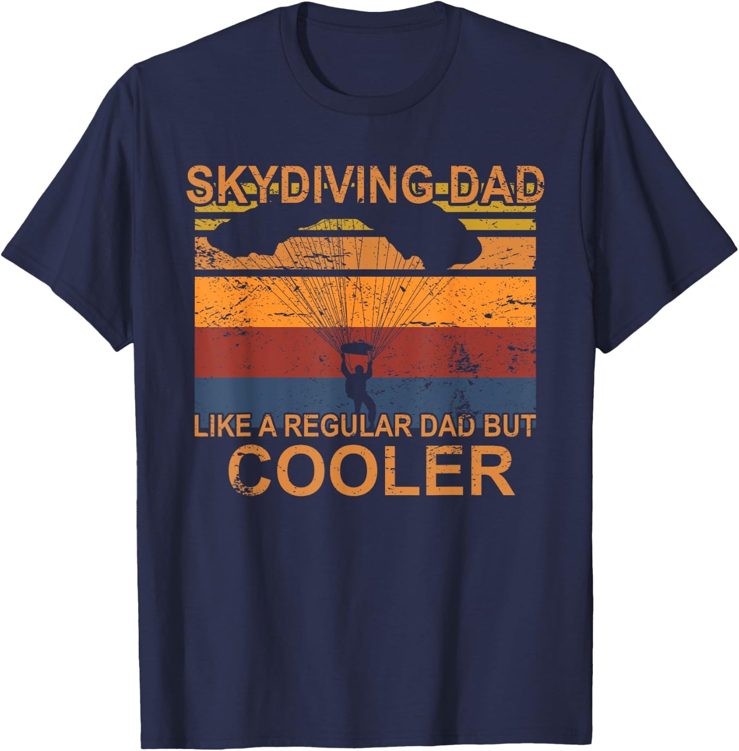 Skydiving father tandem parachute jump skydiver T-Shirt - T-Shirt | Navy