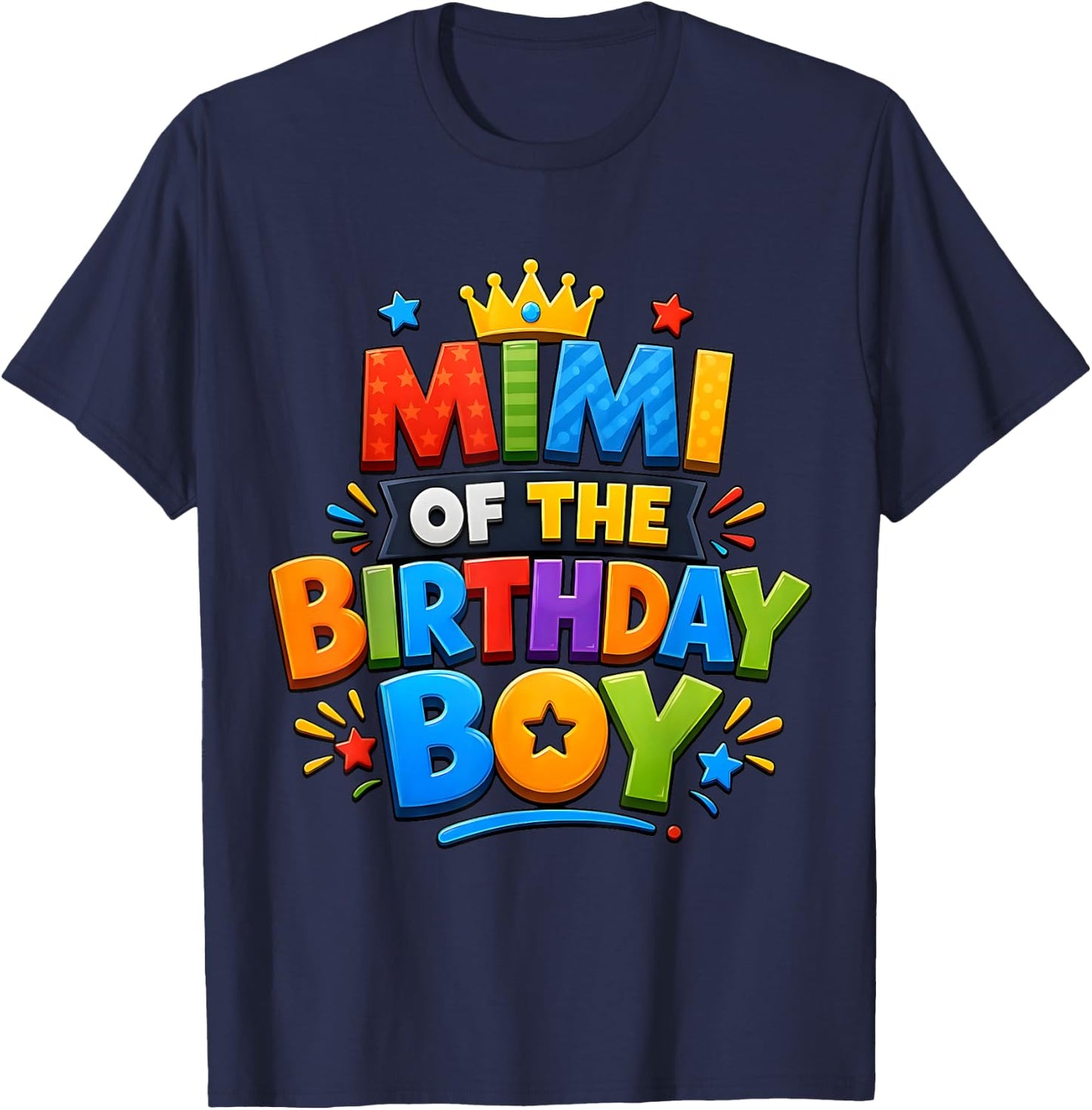 Mimi of The Birthday Boy Cute Family Birthday Party T-Shirt - T-Shirt | Navy
