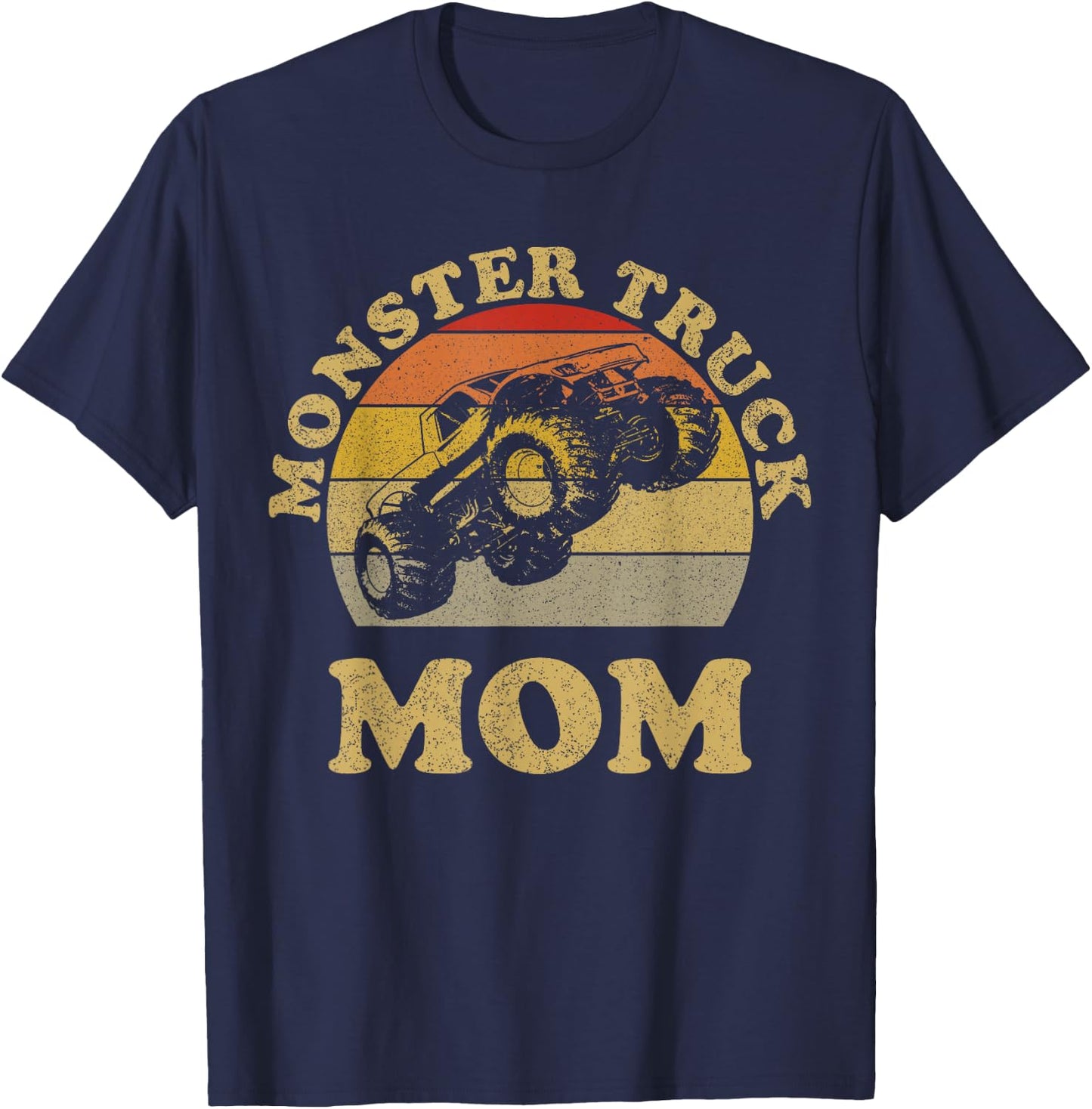 Monster Truck Mom Retro Vintage Monster Truck Shirt T-Shirt - T-Shirt | Navy