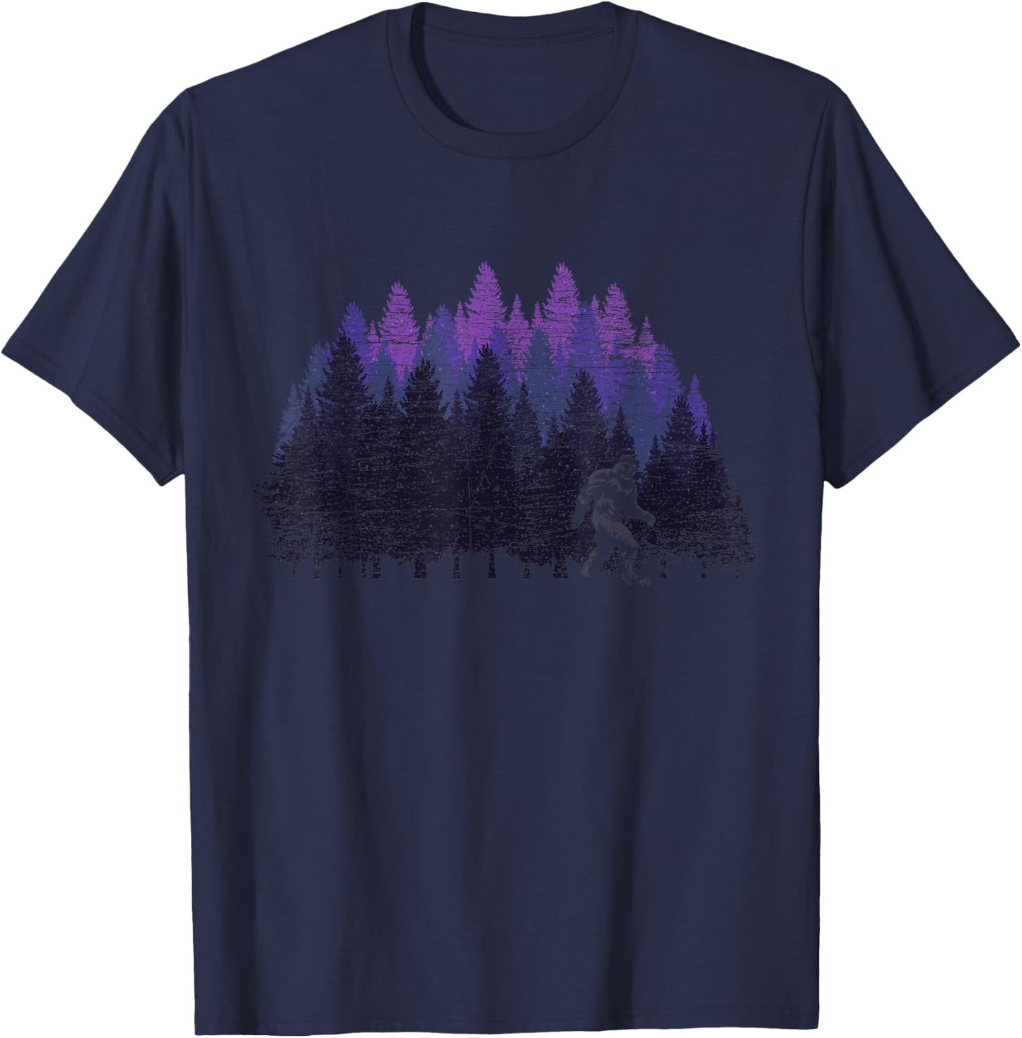 Conspiracy Theory Nature Sasquatch Gift Yeti Cryptid Bigfoot T-Shirt - T-Shirt | Navy