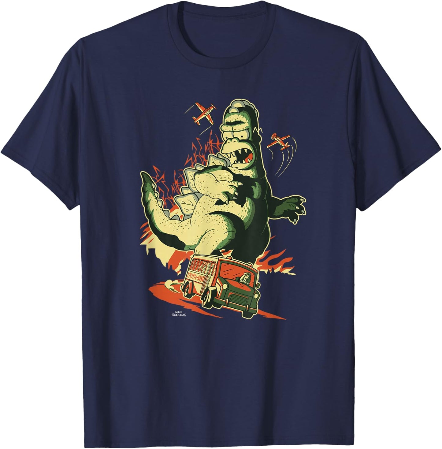 The Simpsons: Treehouse of Horror Halloween Angry Homerzilla T-Shirt - T-Shirt | Navy