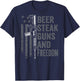 Beer Steak Guns & Freedom - Drinking BBQ AR15 USA (ON BACK) T-Shirt - T-Shirt | Navy