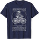 Vitruvian Man Bicycle Cyclist Leonardo Da Vinci Cycling T-Shirt - T-Shirt | Navy