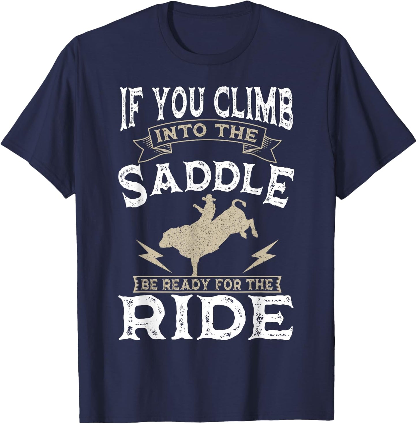 Bull Riding Rodeo Sport Cowboy Bull Rider T-Shirt - T-Shirt | Navy