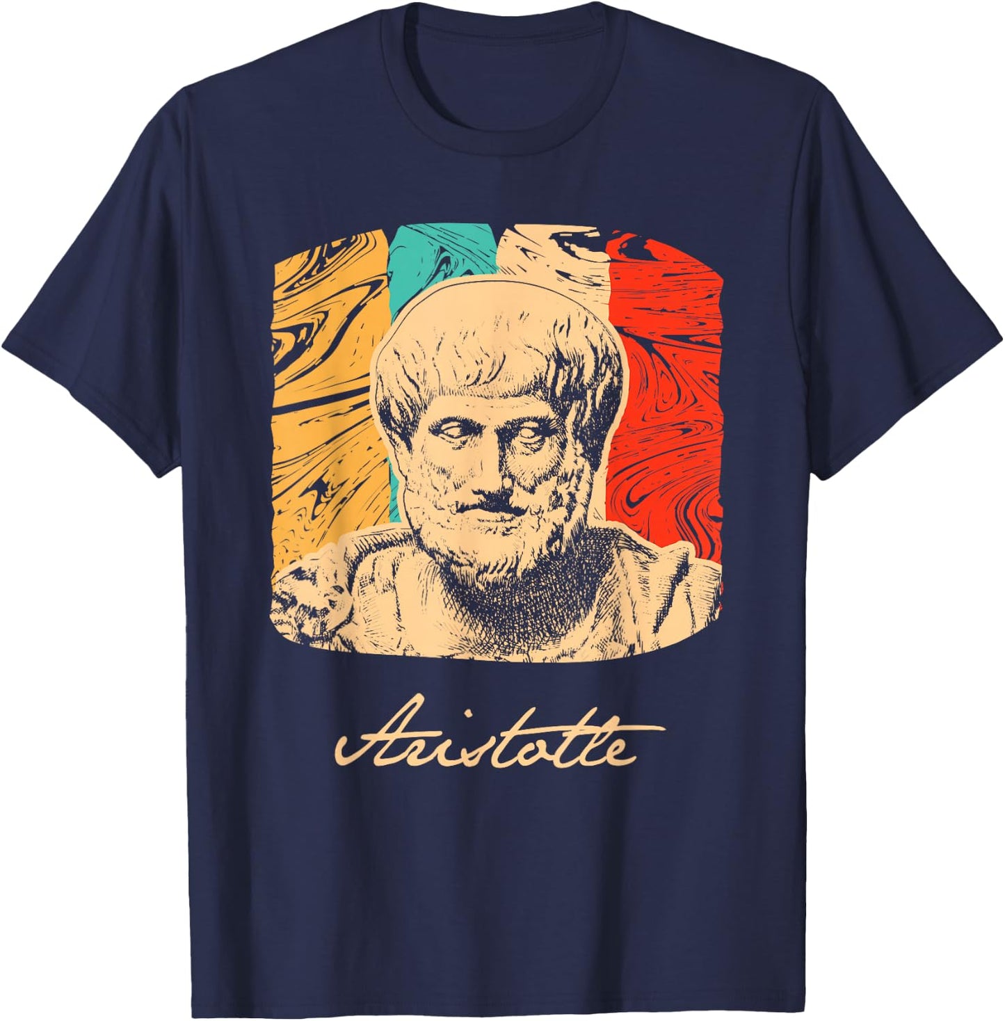 Aristotle Greek Philosopher Retro T shirt T-Shirt - T-Shirt | Navy