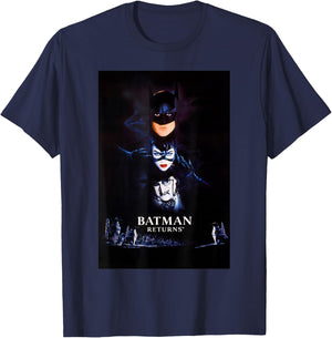 Batman Returns Batman Catwoman Penguin Poster T-Shirt - T-Shirt | Navy