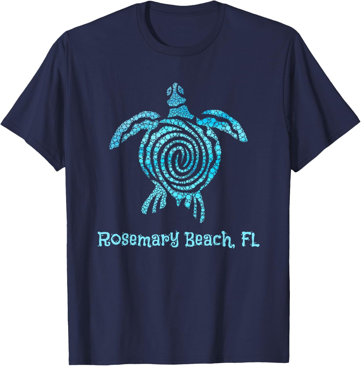 Beach Rosemary, FL Blue Bubble Tribal Save The Sea Turtle Men Women Kids T-Shirt - T-Shirt | Navy