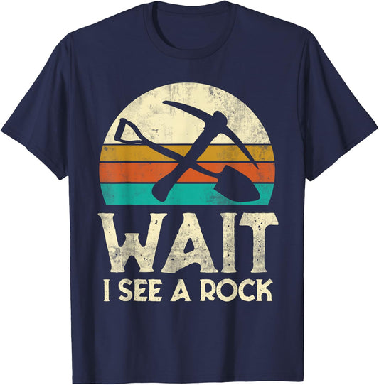 Rock Collector Geologist Nerd Gift Funny Geology T-Shirt - T-Shirt | Navy