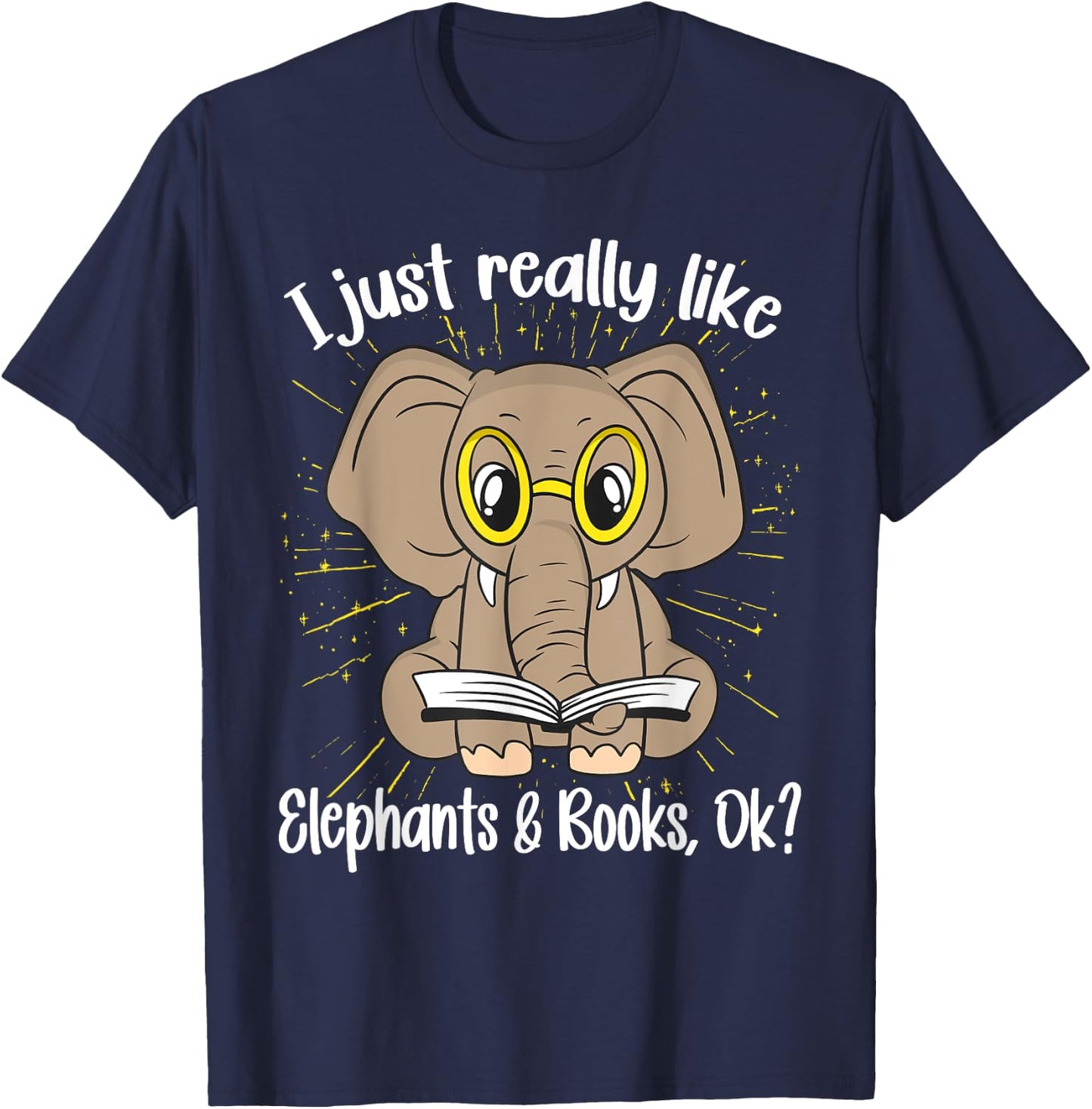 I just really like Elephants and Books, OK? Elephant T-Shirt - T-Shirt | Navy
