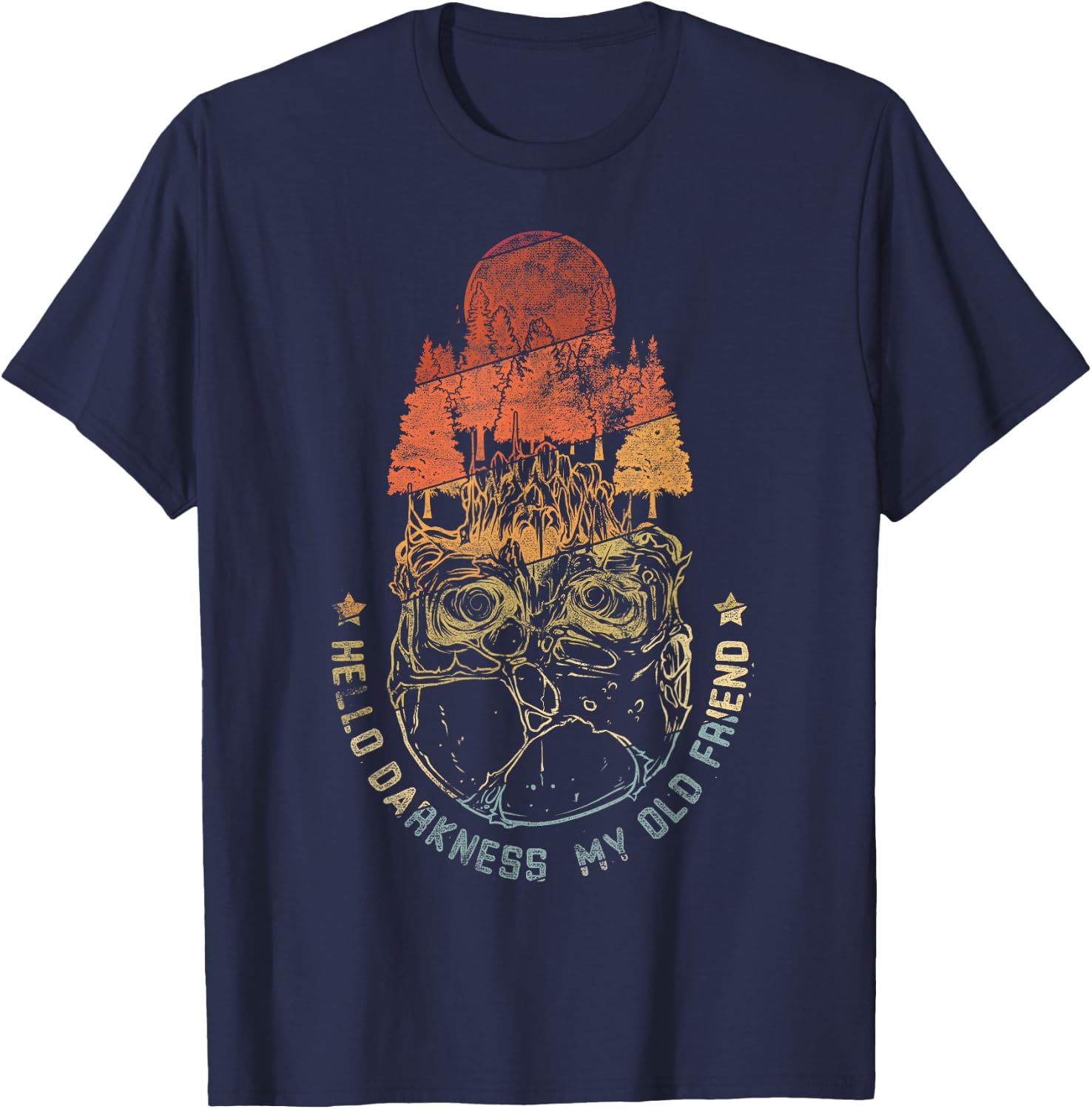Hello Darkness My Old Friend Vintage T-Shirt - T-Shirt | Navy