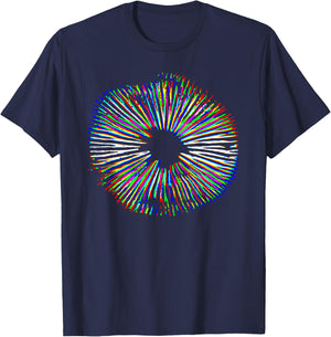Psychedelic Mushroom Spore Print Mushroom Magic Present T-Shirt - T-Shirt | Navy