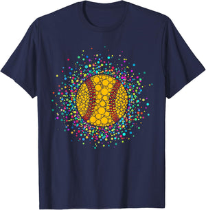 Funny Polka Dots Softball Lover Fan Happy Dot Day Boys Kids T-Shirt - T-Shirt | Navy