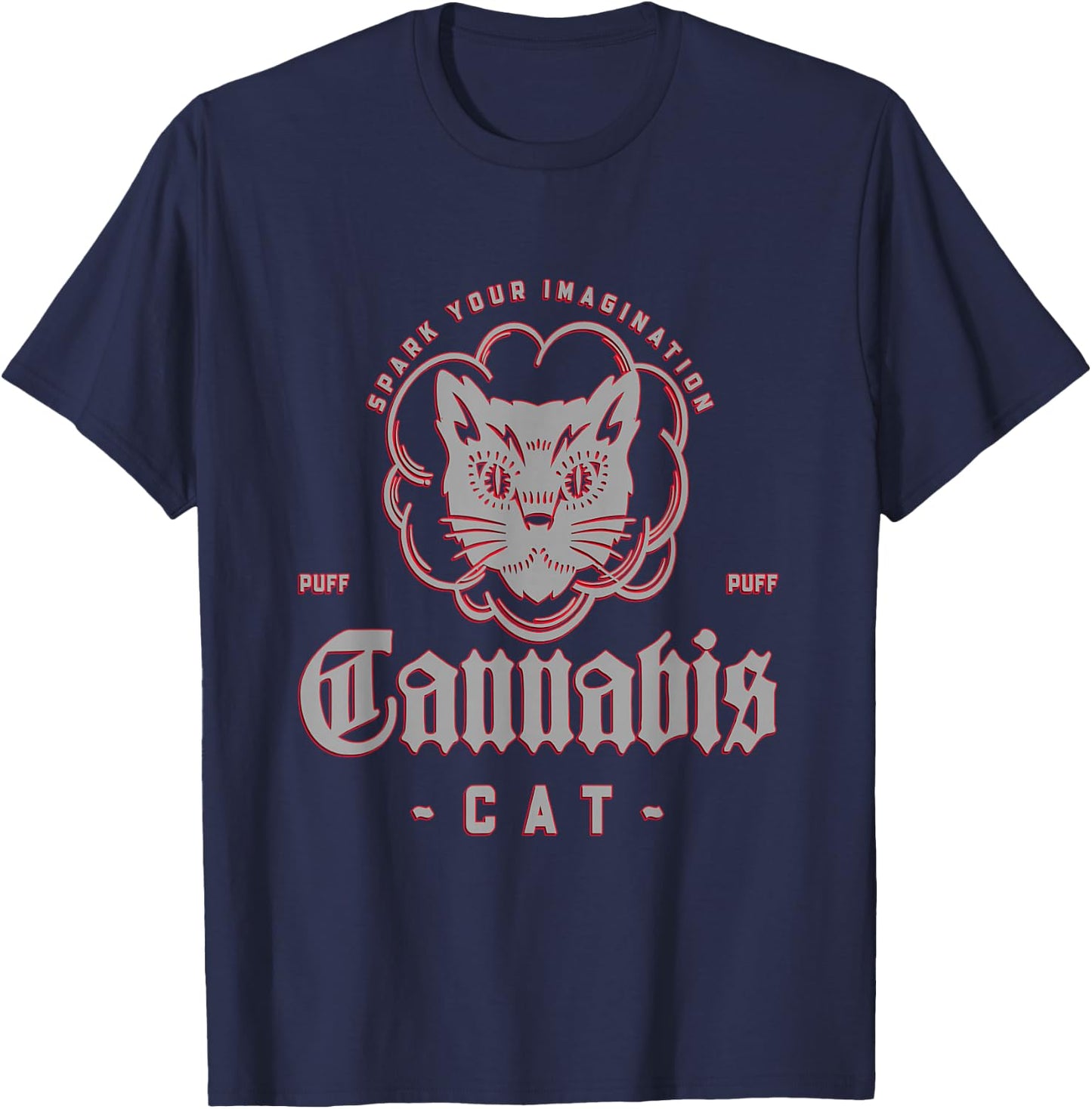 Cannabis Cat Weed Strain Stoner T-Shirt - T-Shirt | Navy