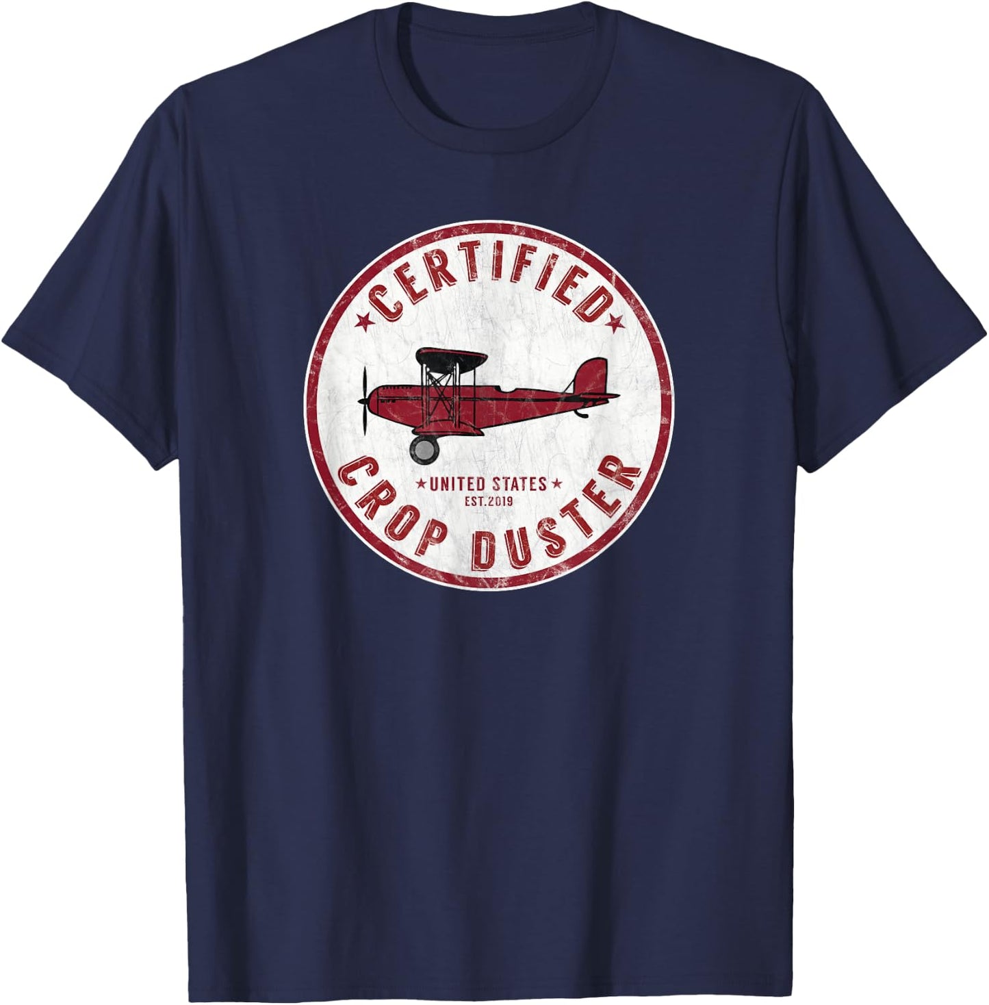 Crop Duster Agrar Vintage Aeroplane T-Shirt - T-Shirt | Navy