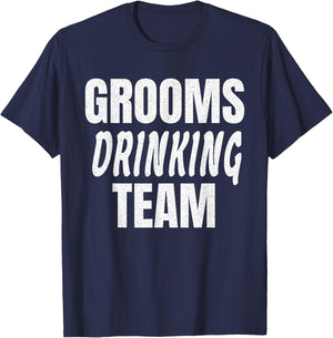 Grooms Drinking Team - Funny Bachelor Party T-Shirt - T-Shirt | Navy