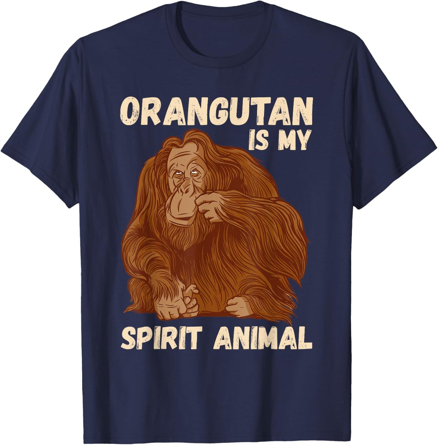 Orangutan Spirit Animal Motivation Native Ape Orang-Utan T-Shirt - T-Shirt | Navy