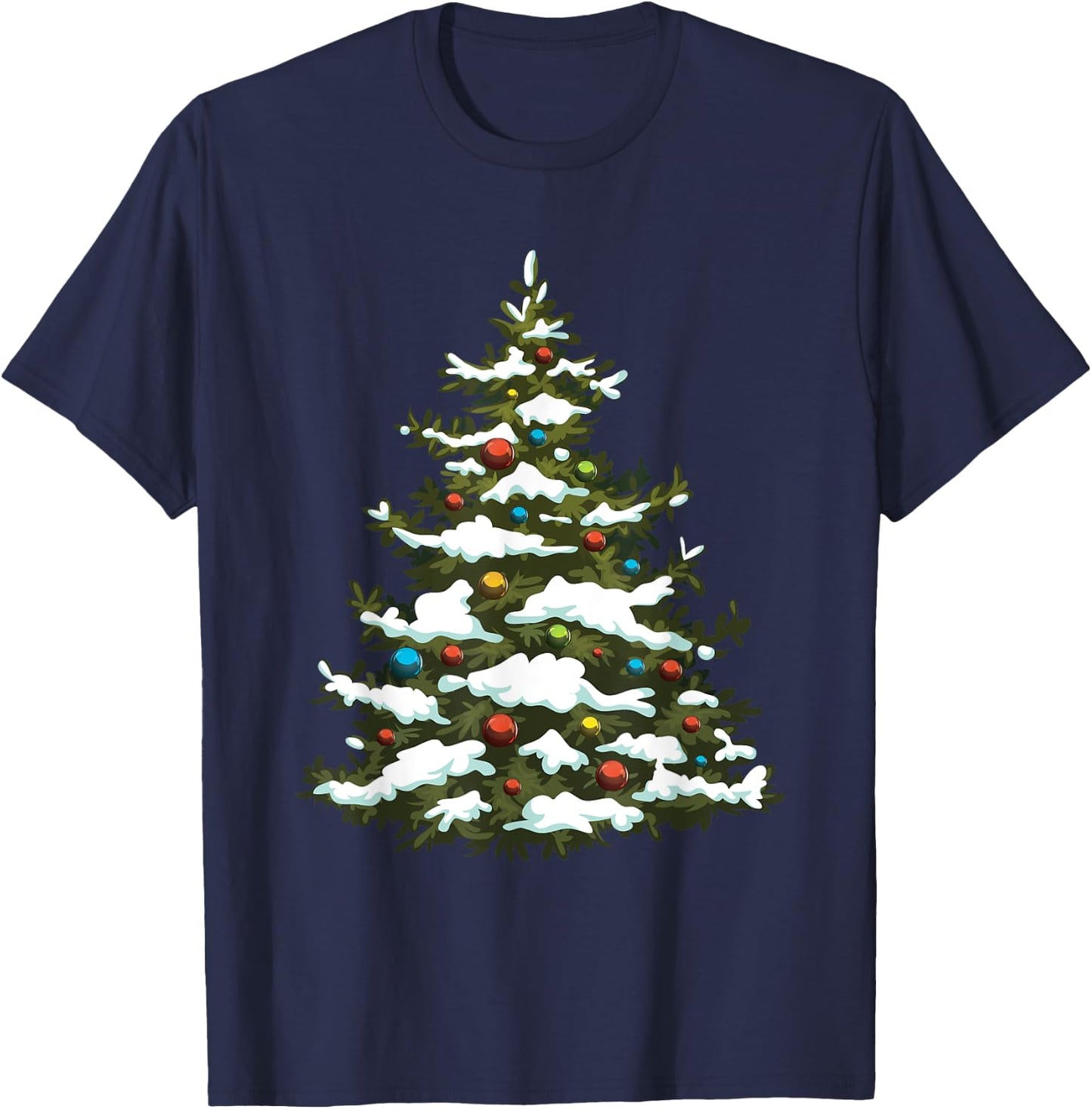 Christmas Tree Pine Snow Winter Holiday Cool X-Mas Gifts T-Shirt - T-Shirt | Navy