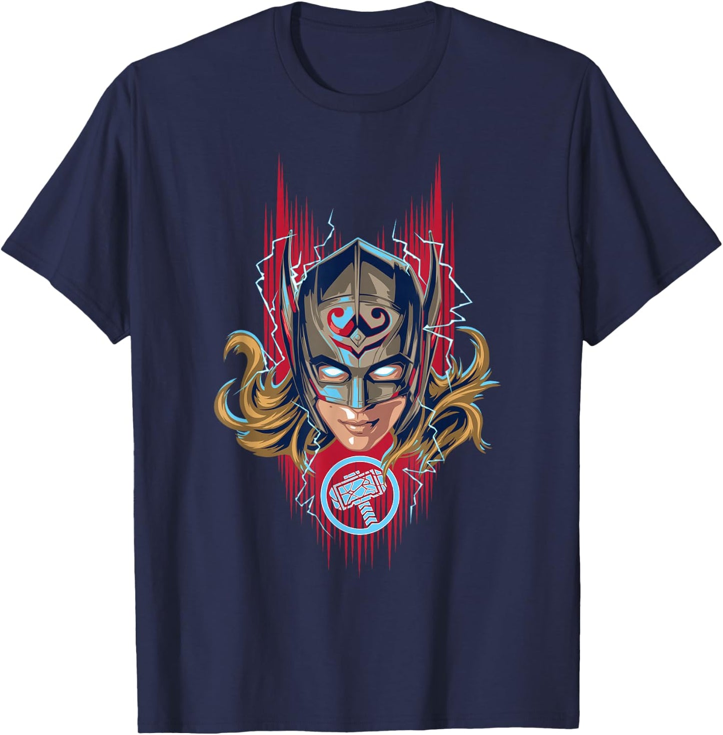 Marvel Thor: Love and Thunder Jane Foster Mjölnir Poster T-Shirt - T-Shirt | Navy
