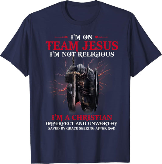 I'm On Team Jesus I'm A Christian T-Shirt - T-Shirt | Navy