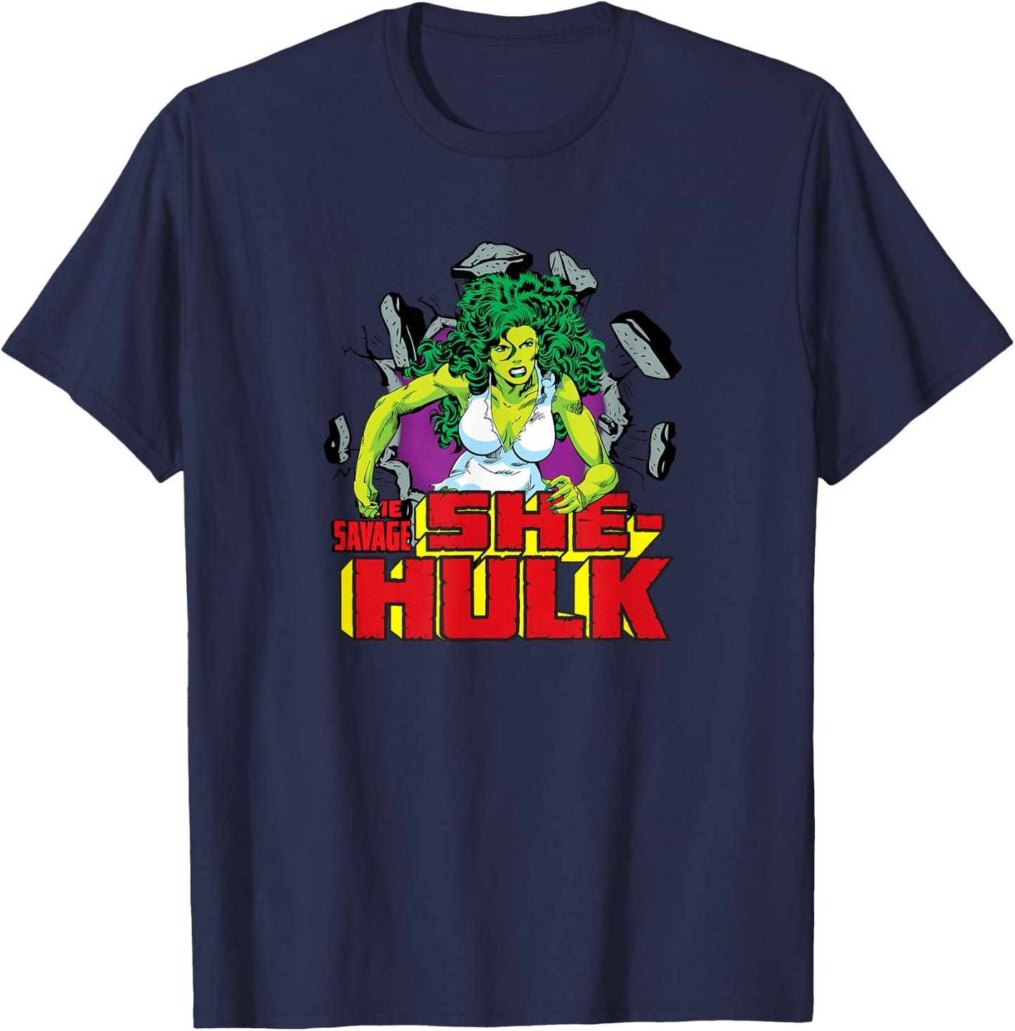 Marvel The Savage She-Hulk Retro Comic T-Shirt - T-Shirt | Navy