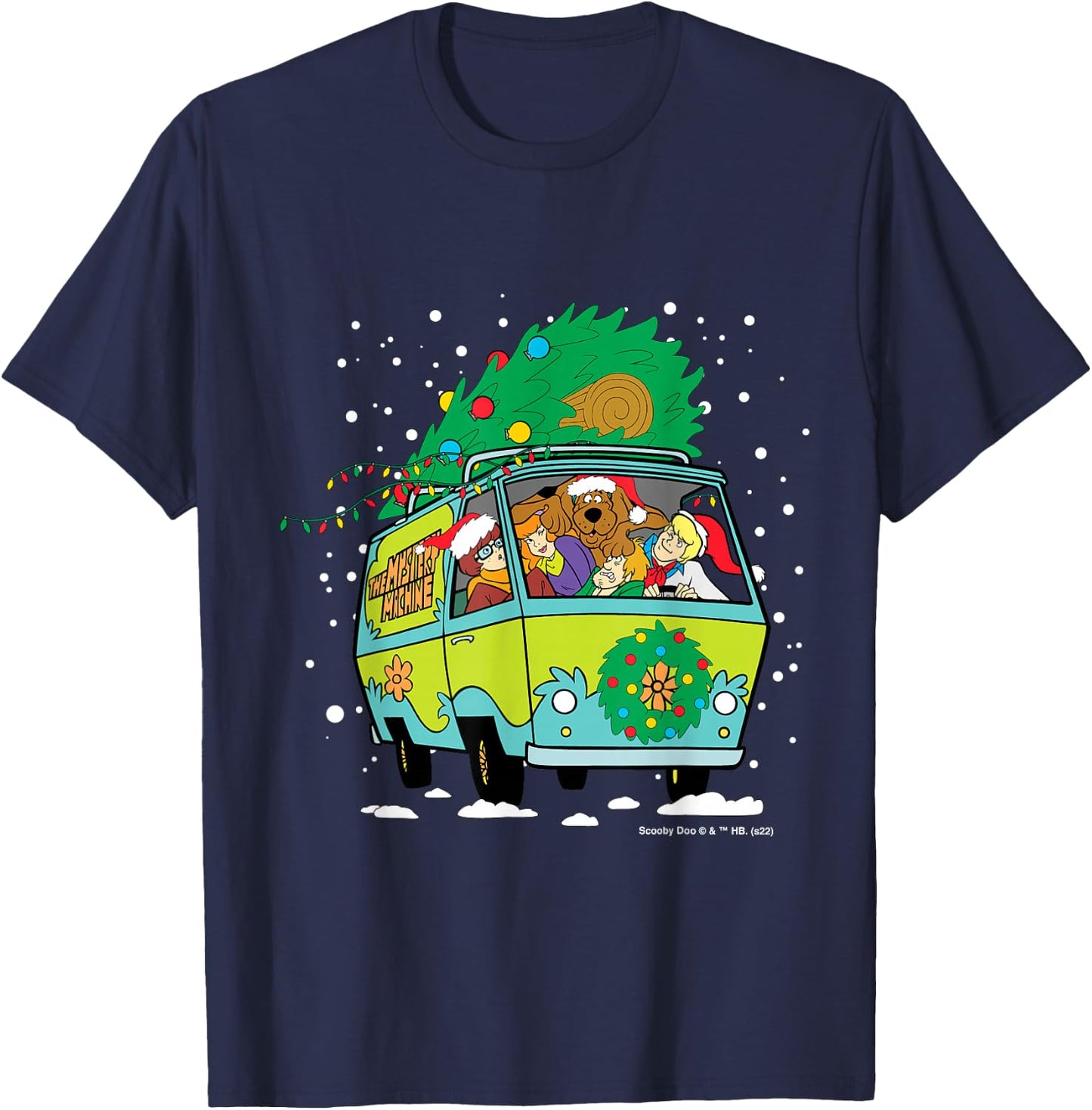 Scooby Doo Christmas Mystery Machine T-Shirt - T-Shirt | Navy